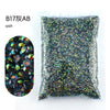 Bag of black and gold iridescent resin rhinestones for crafting