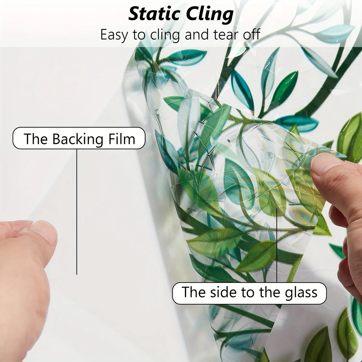 3D Stained Glass Privacy Window Film – Static Cling, Removable, UV & Heat Control
