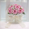 Elegant Silk Rose Bridal Bouquet with Baby's Breath