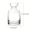 Clear glass vase for avocado seed growing kit, showing dimensions 5.31in wide and 3.14in diameter.