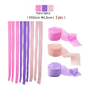 Ein Set aus 3 rosa, lila und pfirsichfarbenen Crêpepapier-Girlanden, 2200 cm lang und 4,5 cm breit.