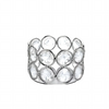 Silver crystal tealight candle holder with a metal base