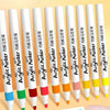 A set of 12 color acrylic markers for drawing on various surfaces like wood, glass, and fabric.
