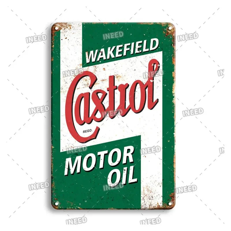 Vintage metal sign for Wakefield Castrol Motor Oil