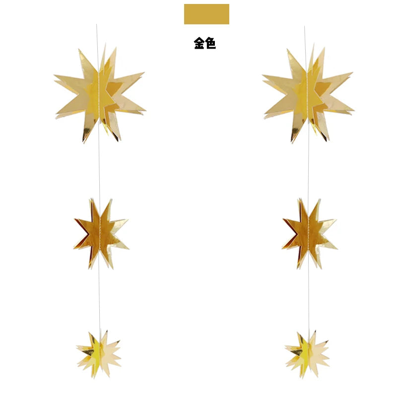 Gold Twinkle Star Paper Garlands