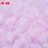Pink silk rose petals scattered on a white background for weddings and events