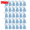 A set of 30 light blue space-saving hanger connector hooks for organizing items.
