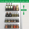 Black magnetic spice racks with adjustable height for organizing refrigerator spices