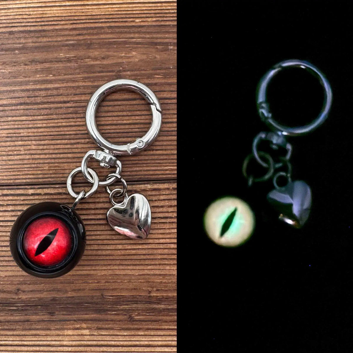 Glow-in-the-Dark Gothic Eyeball Keychain