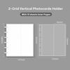 A 2-Grid Vertical Photocards Holder with 10 sheets inner pages shown in a flat layout.