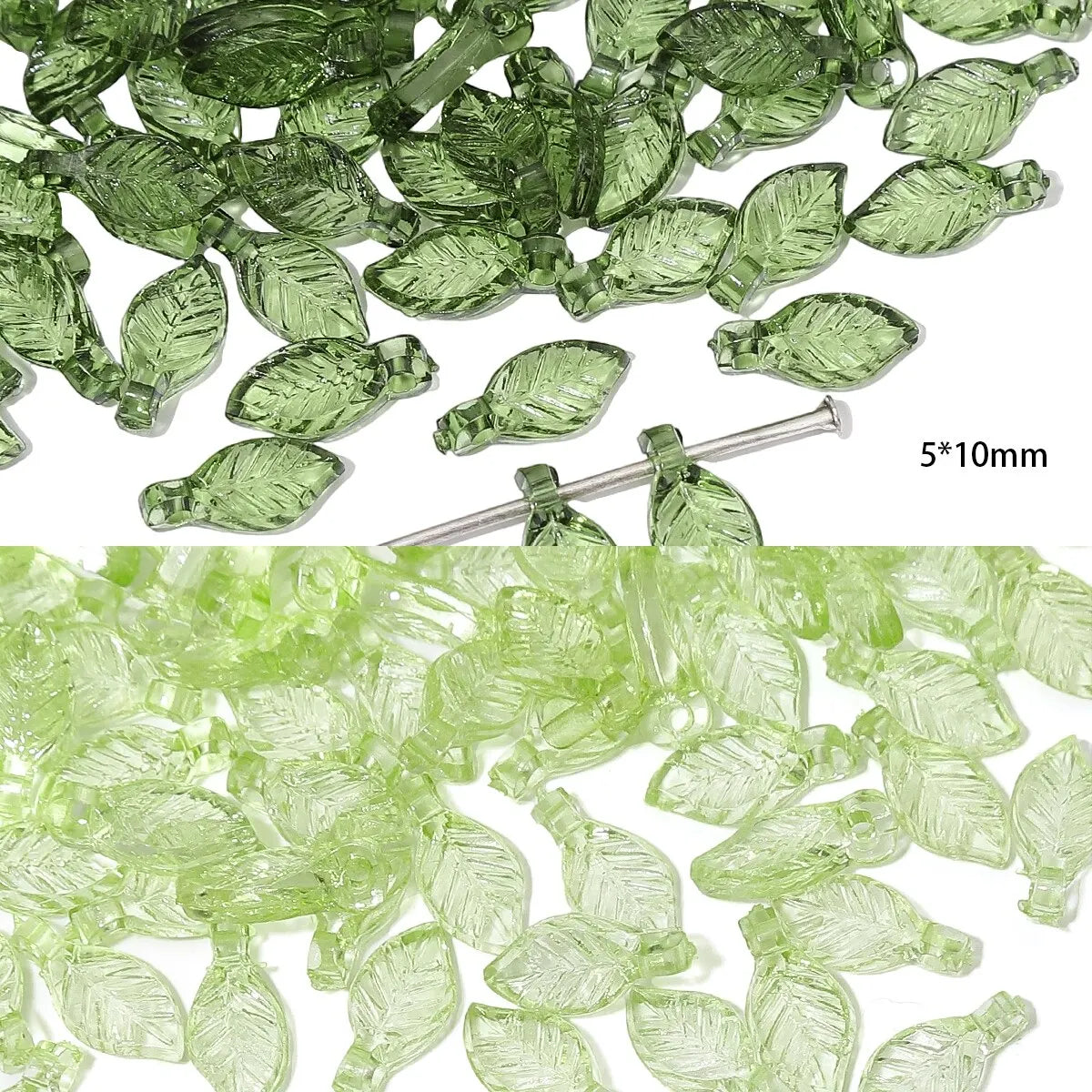 Acrylic Tree Leaf Mini Beads for DIY Jewelry Making
