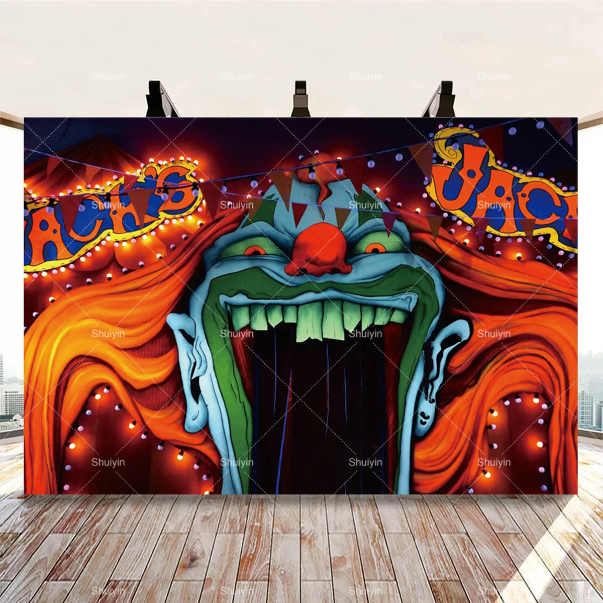 Evil Clown Circus Halloween Photography Backdrop