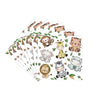 A set of illustrations featuring various cute jungle and safari animals for birthday decor.