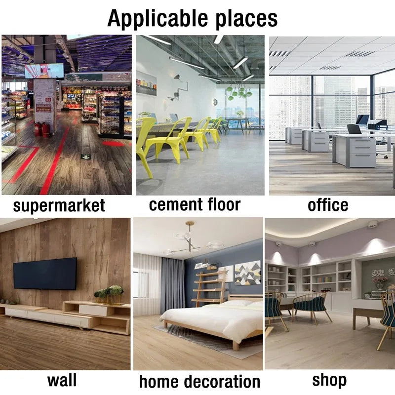 Self-Adhesive Wood Grain Floor Stickers (10-Pack)