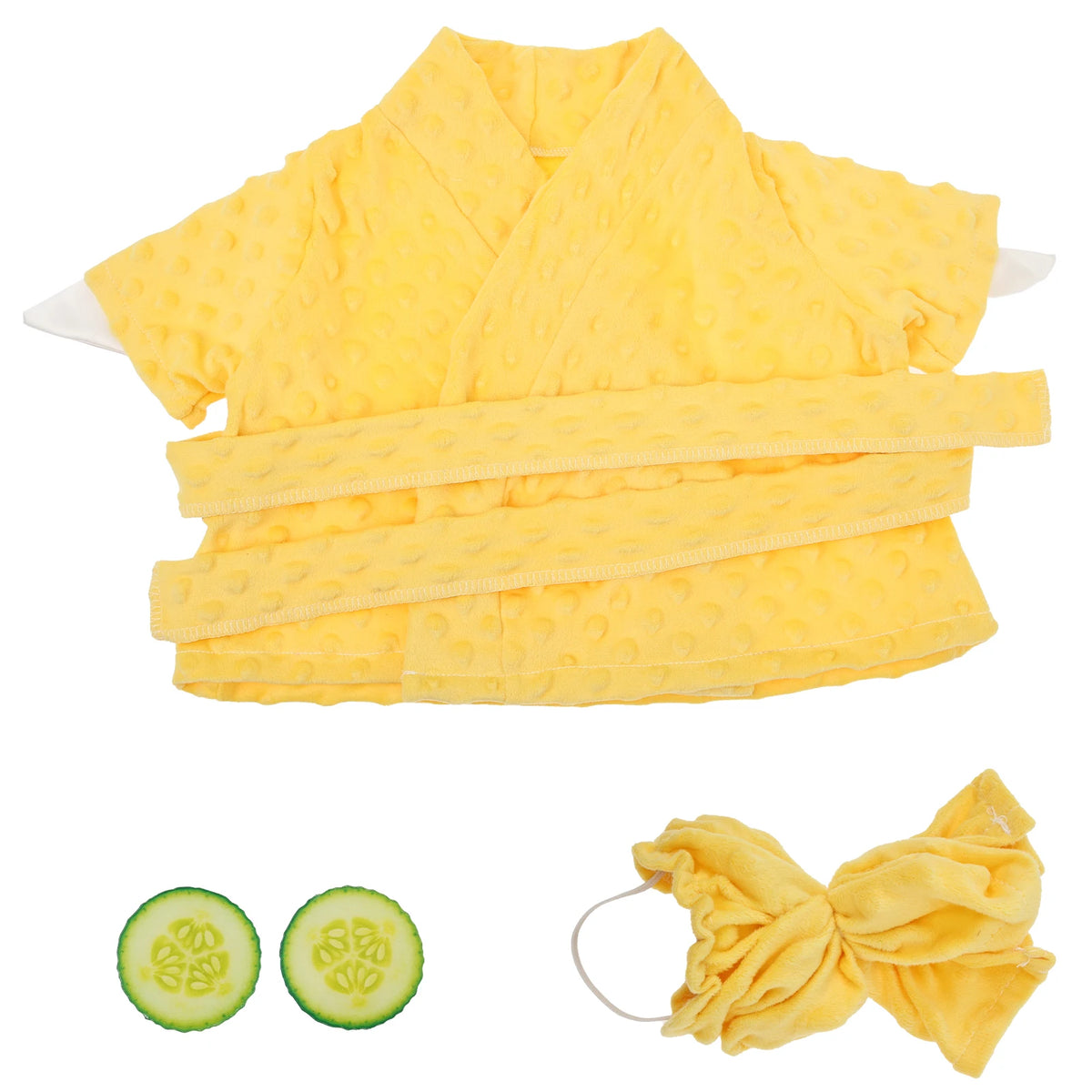 Yellow decorative lawn goose costume set with a bow detail