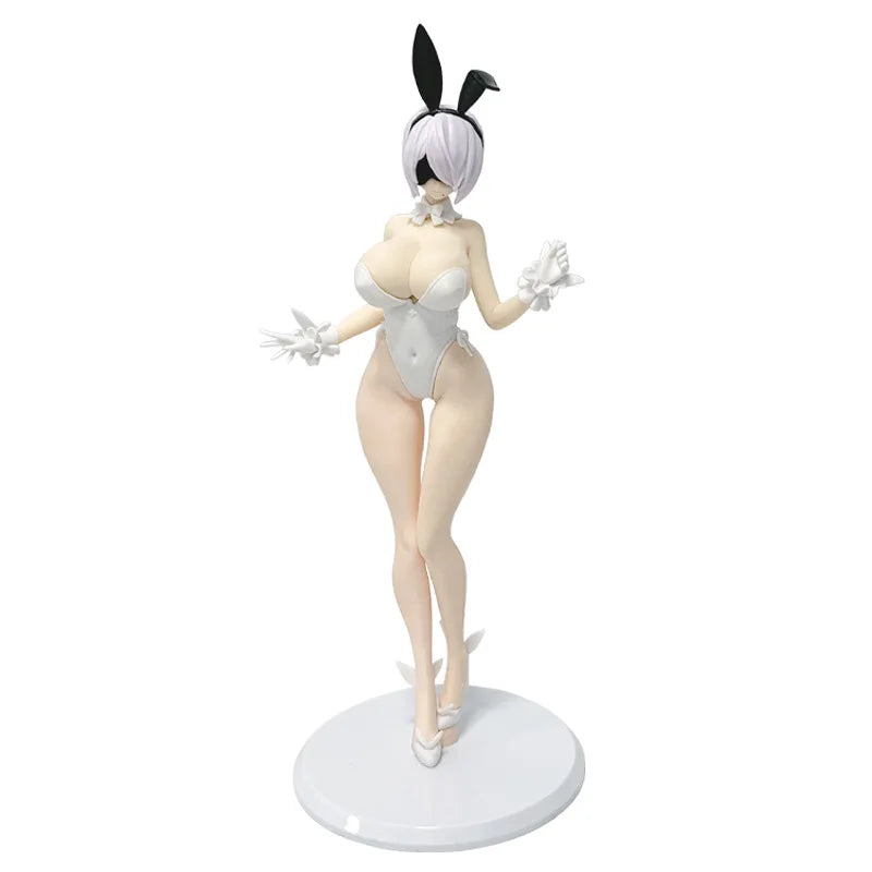 Anime-style mechanic girl collectible figure with white hair and bunny ears
