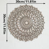 Decoración de pared mandala de madera rústica boho con cortes intrincados, mide 30x30 cm.