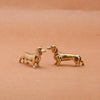 Brass Dachshund Figurine – Mini Tabletop Dog Statue