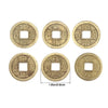 A set of antique Chinese Feng Shui coins for wealth and good fortune, featuring various designs.
