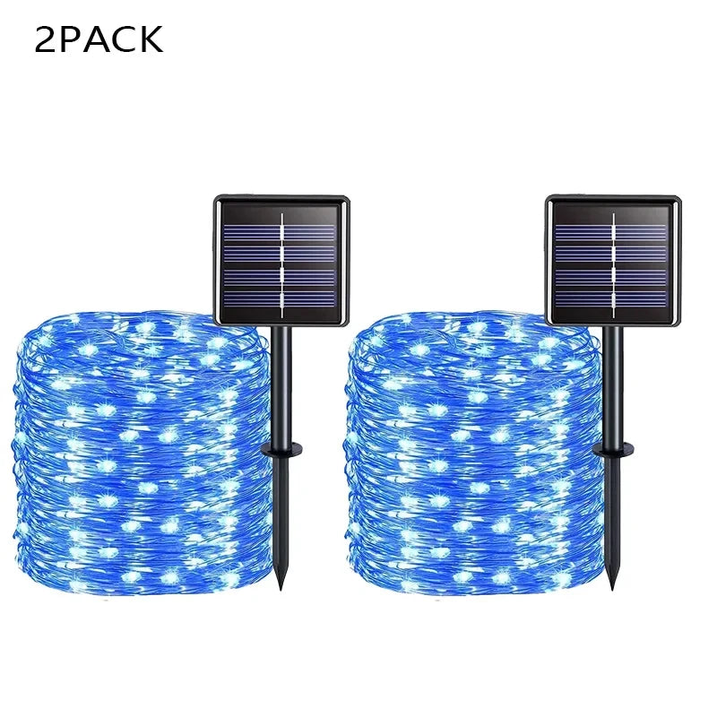 Solar-Powered Outdoor Festoon String Lights with Waterproof Garland Design