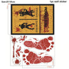 Halloween Bloodstain Sticker Set with Handprints, Footprints & Skulls