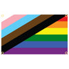 Bannière en tissu avec le drapeau arc-en-ciel Pride aux rayures colorées.