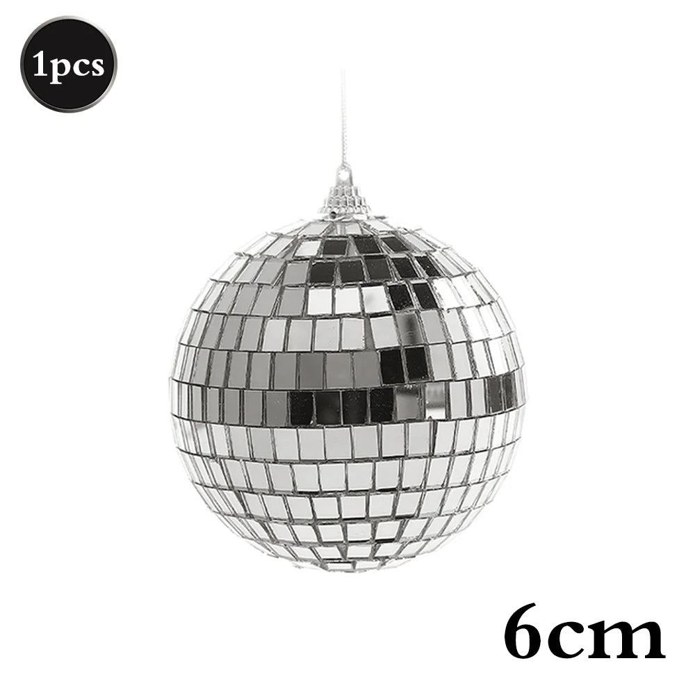 Silver disco mirror ball sphere with a spiky top for parties and decor