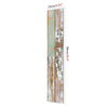 Vertical display of wood grain self-adhesive decals showing various weathered wood textures and colors.