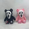 Ghost Face Bear Plush Toy – Black & Pink Two-Tone Halloween Bear