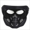 Black full face motorcycle and bicycle mask with a clear windproof lens