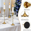 A set of three vintage European style metal candle holders with sleek surfaces and soft anti-slip pads.