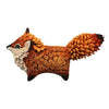Hand-painted resin fox totem statue with detailed fur and decorative patterns for home decor