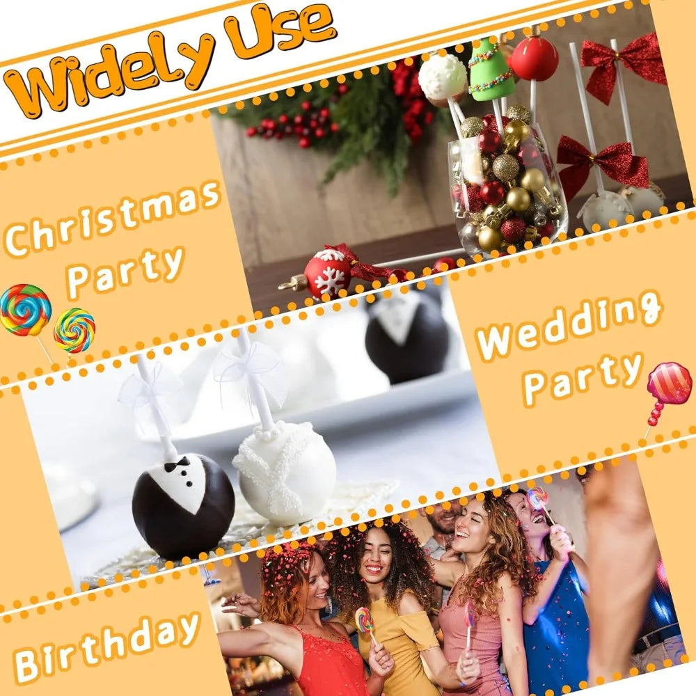 Colorful paper lollipop sticks used for decorating Christmas parties, weddings, and birthdays.