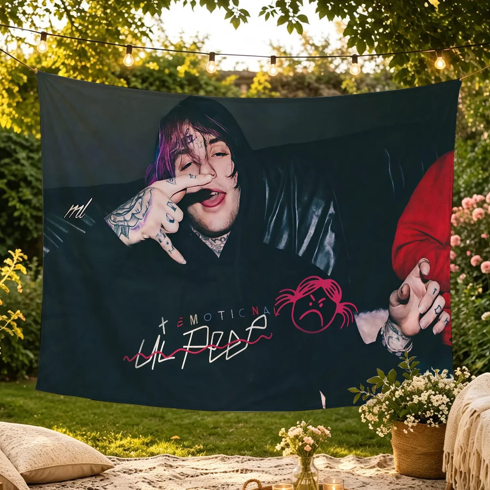 Lil Peep-Inspired Wall Tapestry — Large, Fade-Resistant Music Decor for Bedrooms & Studios