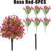 Rose Red artificial flowers in a bouquet and six individual stems for decoration