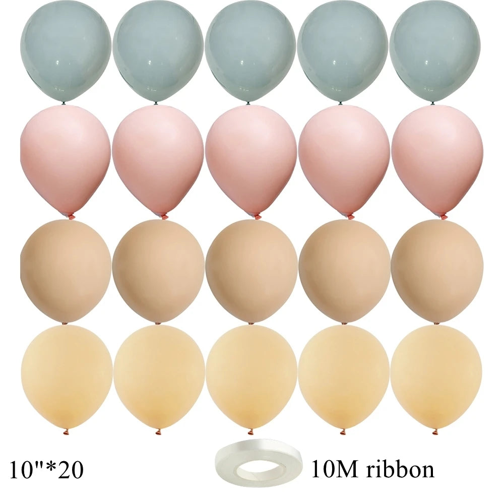 A set of twenty vintage blue latex balloons and a roll of 10M ribbon.
