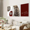 Set of 3 Leopard Print Lucky Quote Canvas Wall Art