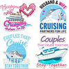A set of magnetic cruise door decorations featuring themes like husband and wife cruising together.