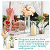 Elegant clear glass cylinder vases set of three with floral arrangements and candles for wedding decor