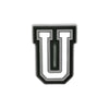 Charm ou accessoire lettre U en alphabet noir et gris
