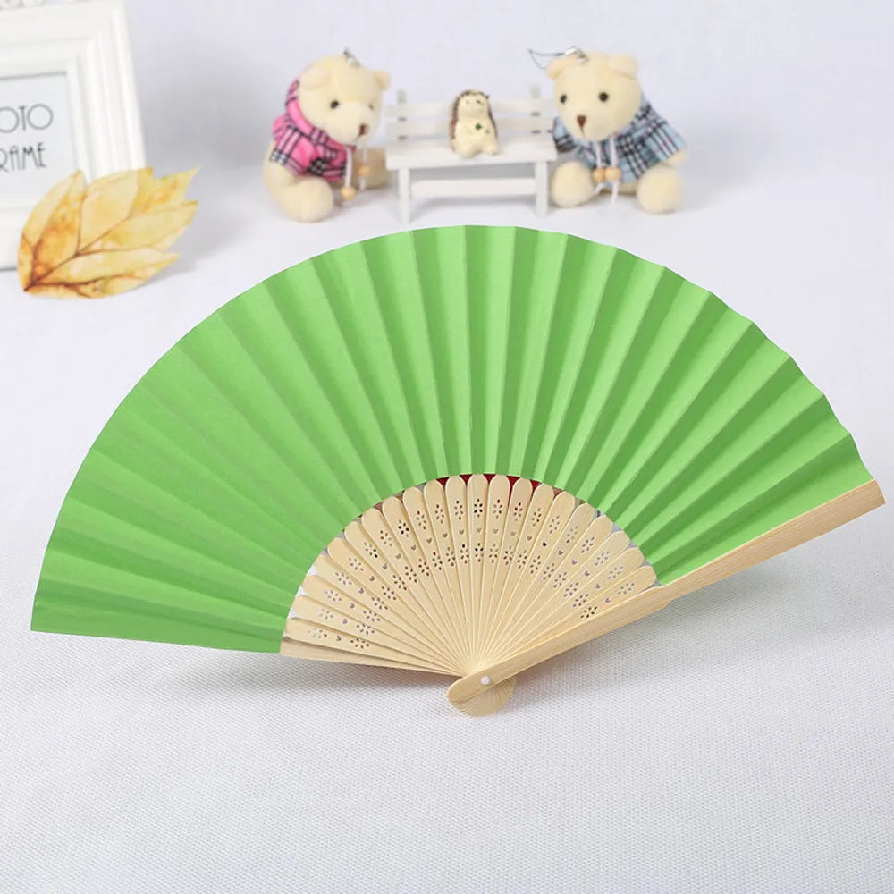 Elegant Foldable Bamboo Hand Fan for Weddings & Parties