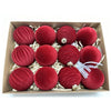 Burgundy Christmas Ornament Set with Silk Bows