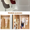 A hanging hat storage clip with various sizes and a non-marking anti-slip grip shown in detail.