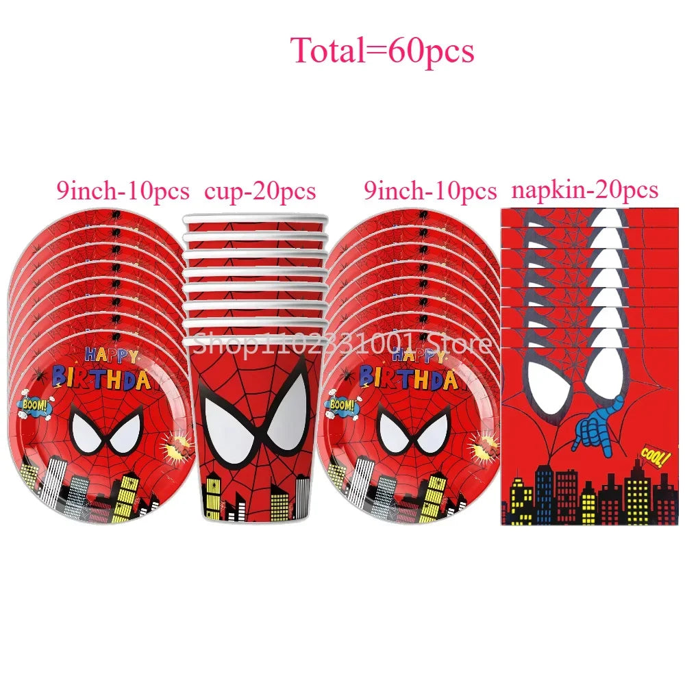 Superhero Birthday Party Tableware and Decoration Kit