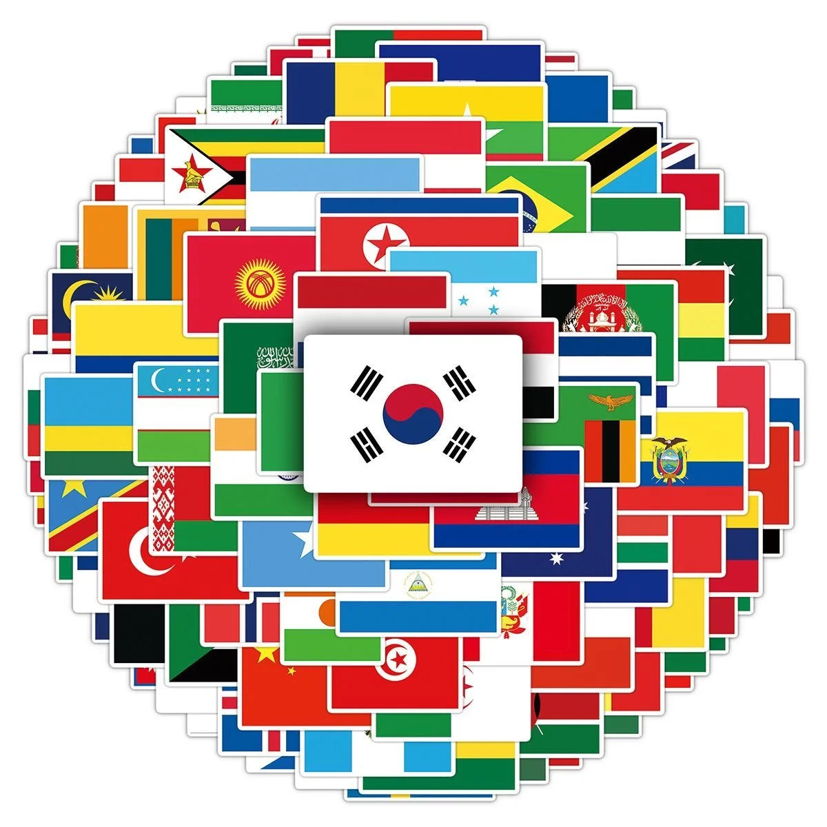 World Flags Decorative Sticker Pack – 4 Sets of 200