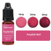 A bottle of Purplish Red liquid colorant with three dropper amounts shown next to the product.