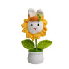Handmade Crochet Sunflower in Pot – Decorative Knitted Artificial Plant