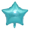 A light blue foil star shaped balloon.
