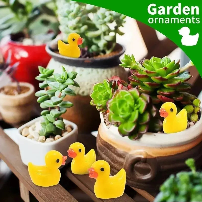 Mini Yellow Duck Resin Charms for DIY Crafts and Decor (200 Pack)