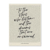 A minimalist literary poster set featuring a quote about stars and dreams on a light background.